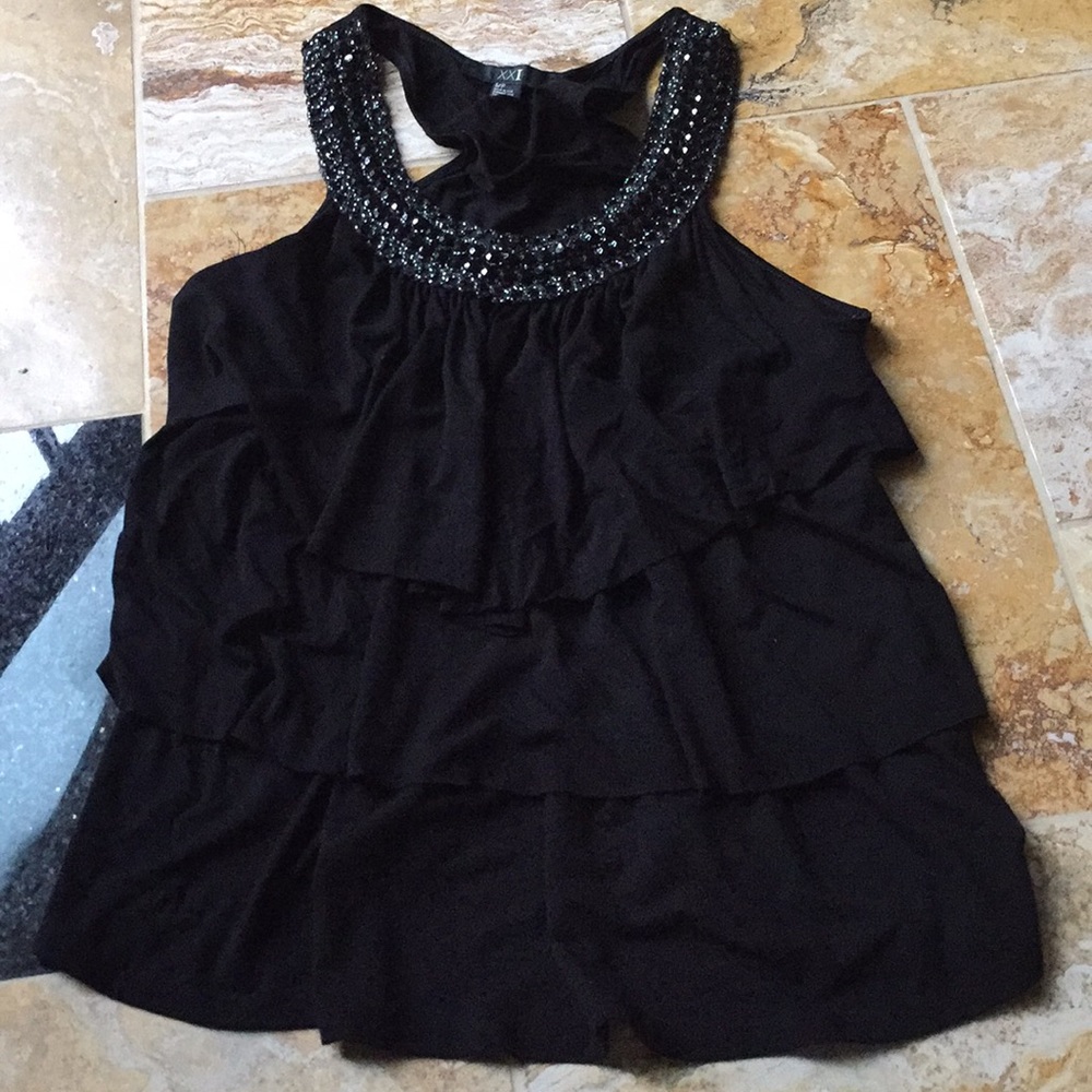 Forever 21 sparkling racerback tank w/silver trim